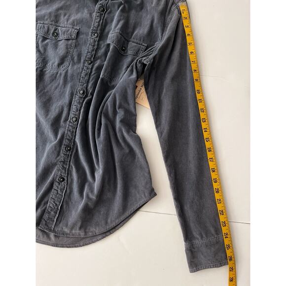 Splendid Mills Corduroy Shirt Men S Gray Lightweight Casual Western Cowboy NWT - Picture 6 of 9